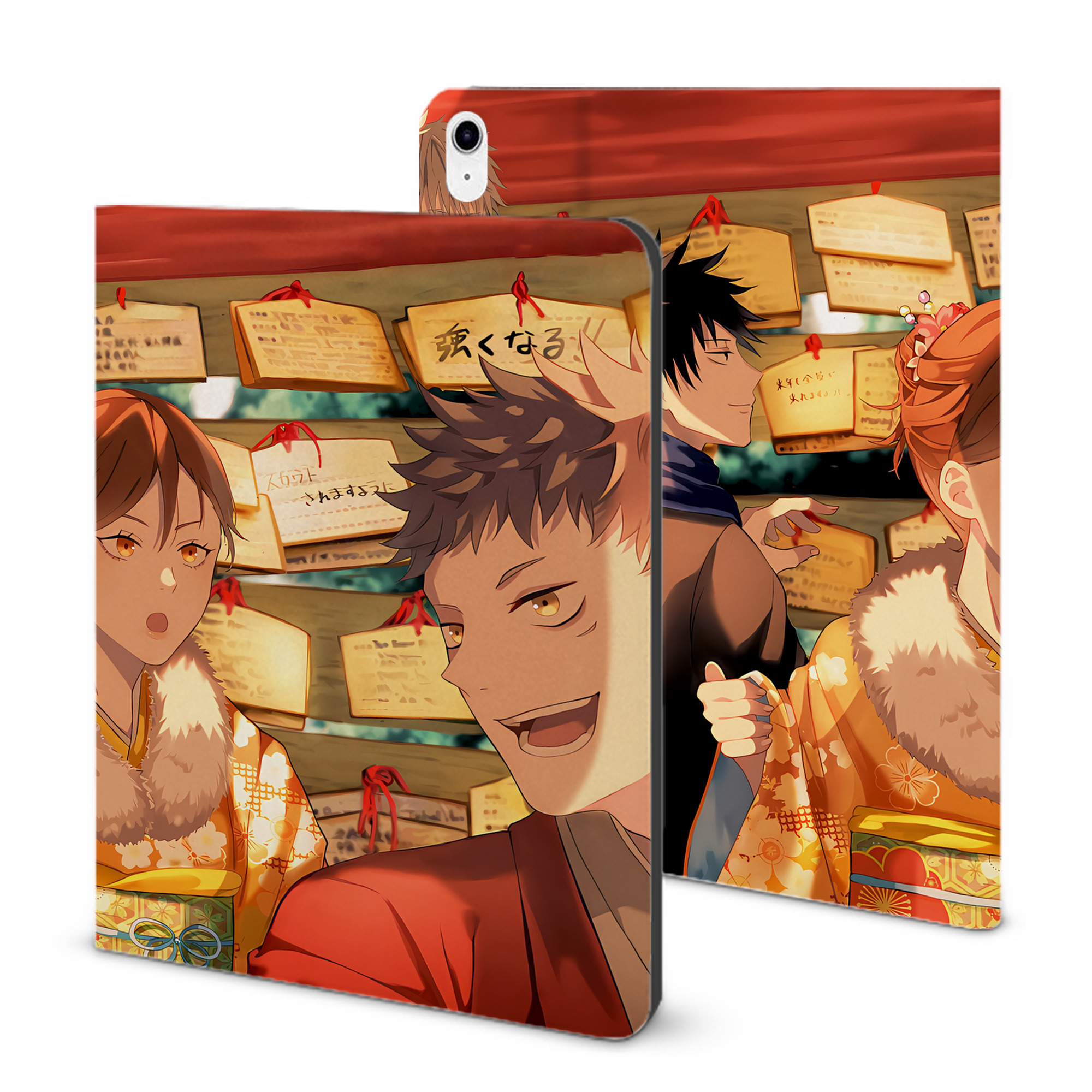 （画像用） 呪術廻戦 Jujutsu Kaisen IPad ケース ブック型 PUレザー TPU 耐衝撃 軽量 薄型 ペン収納なし 全面保護 IPad 各モデル対応